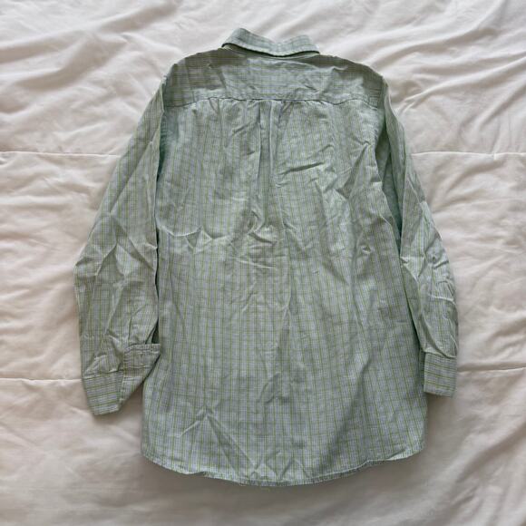 Vineyard Vines Boys Tucker Shirt Plaid Green White Button Down Cotton Size 7 - Picture 2 of 5